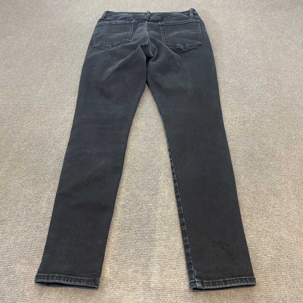 Frame Le One Skinny Jeans Hughes Black‎ Size 2 Women's High Rise Stretch Denim